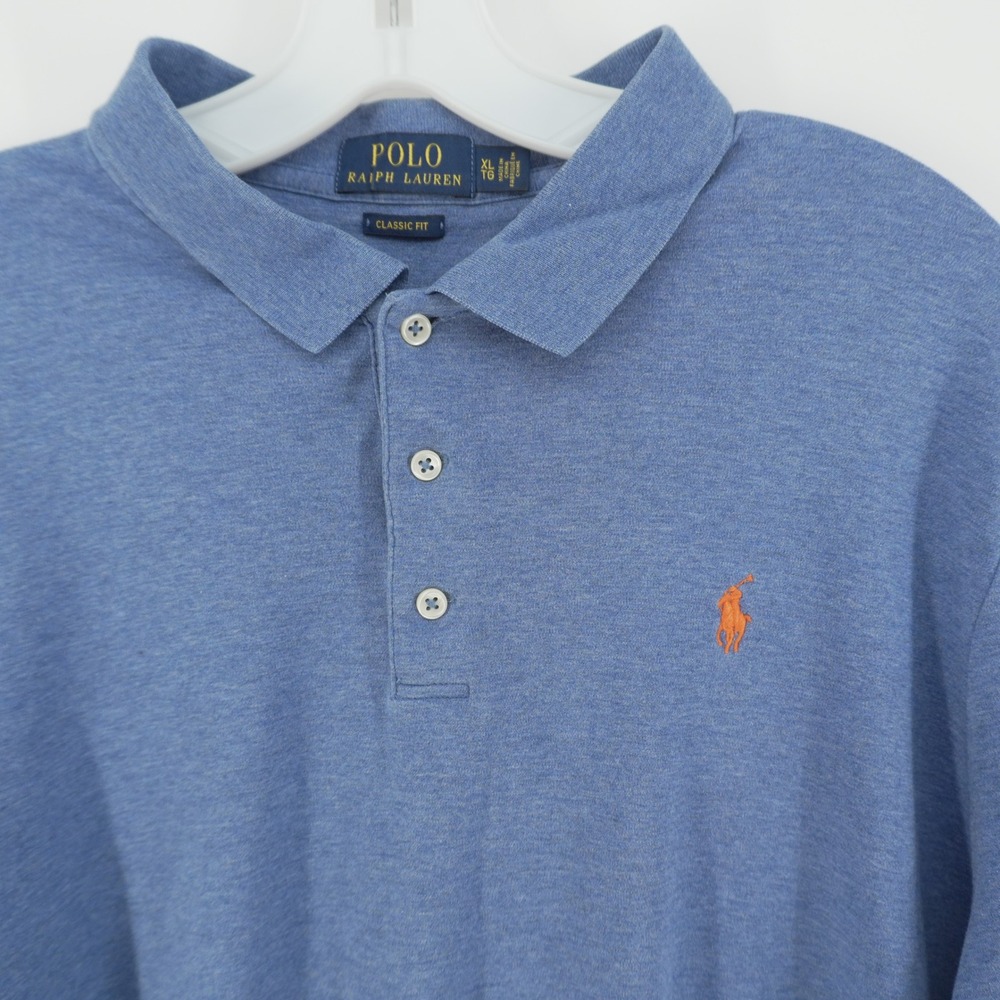Polo Ralph Lauren Polo Shirt Mens XL Blue Classic Fit Short Sleeve Pony Logo